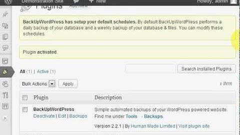 Backup your website with the BackUpWordPress plugin