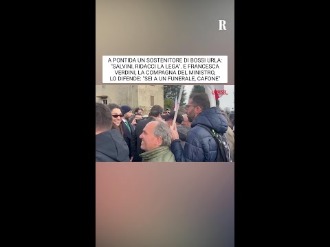 Video Pontida, Francesca Verdini difende Salvini da un contestatore: Sei a un funerale, cafone
