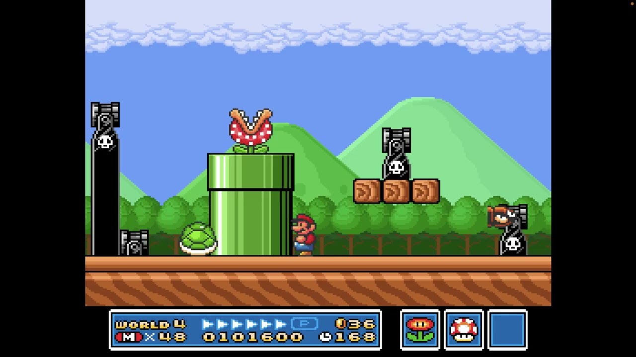 Super Mario Bros. 3 SNES All-Stars - 39 Extra Lives from Bullet Bill in World 4-5