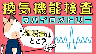 換気機能検査パート１　肺気量分画と換気障害の分類　～スパイログラム／拘束性・閉塞性換気障害／肺活量／1秒率など～