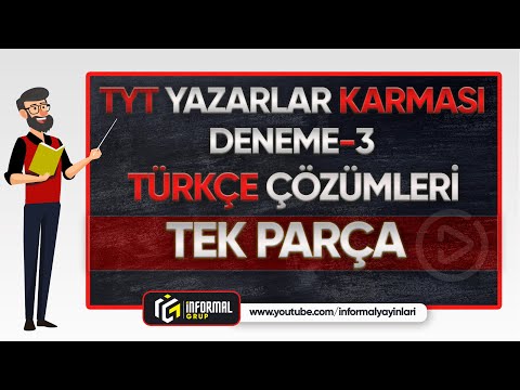 TYT Yazarlar Karması Türkçe Soruları ve Çözümleri | DENEME-3