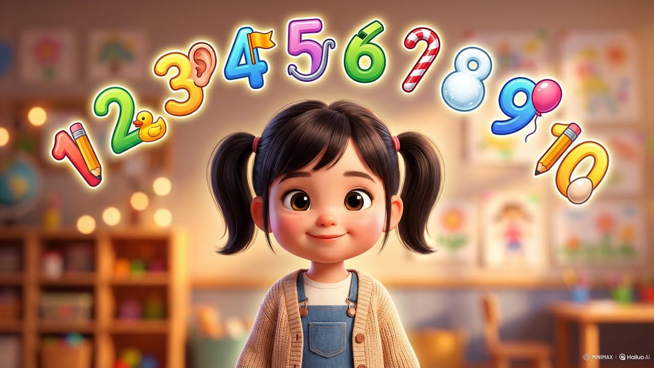 Number Song《数字歌 》 |  Learn Numbers 1-10 | 可爱儿童学数字歌曲