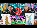 3 MARKER BLIND CHALLENGE! DISNEY WEIHNACHTSEDITION! Dania vs. Claudio