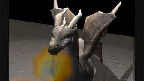 Black Dragon - Modeling, Texturing, Rigging in Blender (WIP 125) Fire Test
