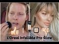 L'Oreal Infallible PRO-GLOW Foundation, Concealer, Powder | Review & Demo | Brittany Elizabeth