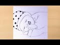 pencil drawing of sleeping Baby with Butterfly/baby drawing