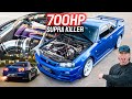 700HP BIG SINGLE TURBO NISSAN R34 SKYLINE GTR - SCARY FAST TOP SPEED STREET RUNS