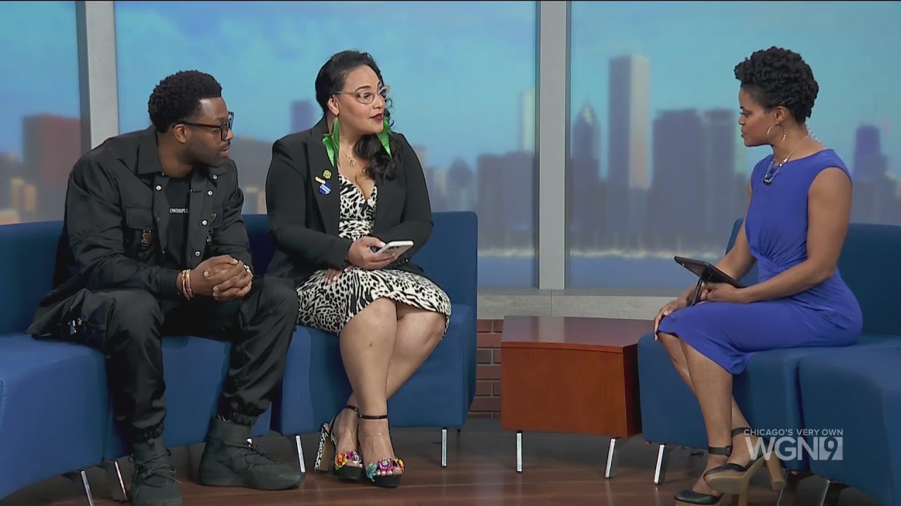 Spoken word artists Leslé Honoré and LaRoyce Hawkins perform