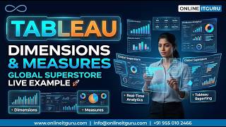 Tableau Dimensions vs Measures | Global Superstore Live Example | Real-Time Workflow | OnlineITGuru