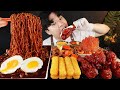 ASMR MUKBANG 버섯 떡볶이 & 치즈 스틱 & 양념 치킨먹방! FIRE Noodle & FRIED CHICKEN & CHEESE STICK EATING SOUND!