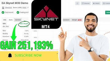 EA Skynet v8.75 MT4 💥 $70 EA for Just $20 | 251,193% Gain | 10.5% DD | MyFXBook Live!
