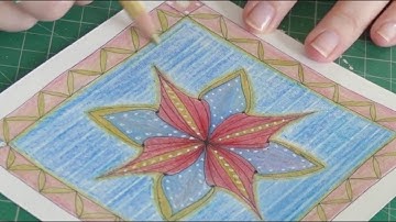 How to draw Stella Tangle Pattern in Coloured Mandala