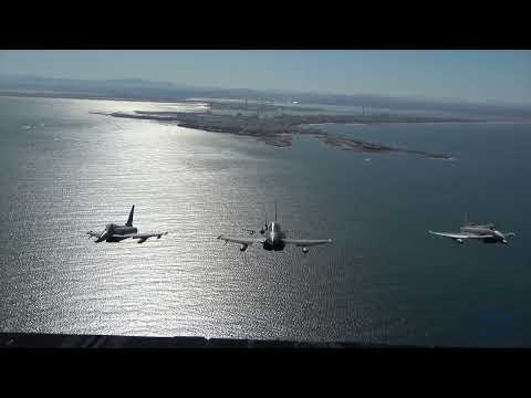 Aviones españoles y alemanes escoltan a la fragata alemana Baden-Wüettemberg F222