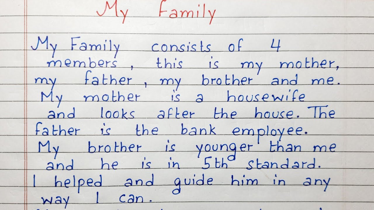 essay on family for class 5