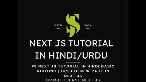 #9 Next14 JS tutorial 2024 in Hindi Basic Routing | Create new Page in next.js