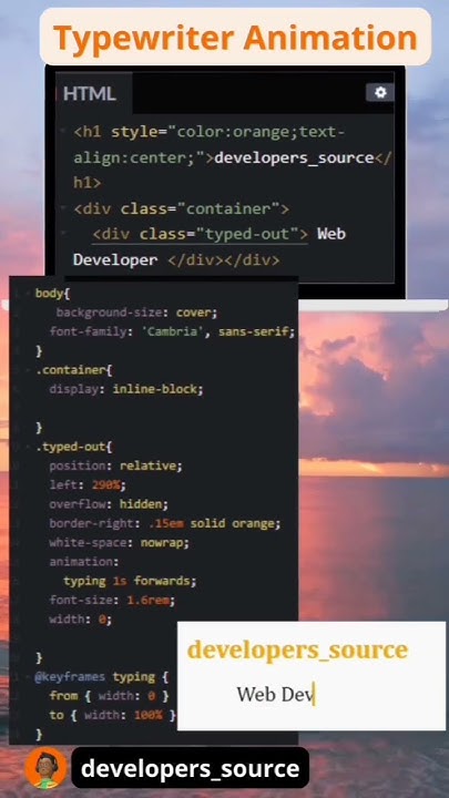 How to Create Typewriter Animation using CSS and HTML #webdevelopment # ...