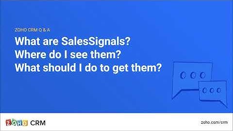 SalesSignals in Zoho CRM