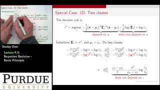 ECE595ML Lecture 09-2 Bayesian Decision Rule