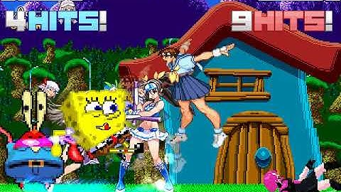 MUGEN Request: Eri Hasumi & Lucy Diclonius Vs Spongebob V2 & Sakura