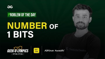 Problem of The Day: 01/07/2023 | Number of 1 Bits | Abhinav Awasthi