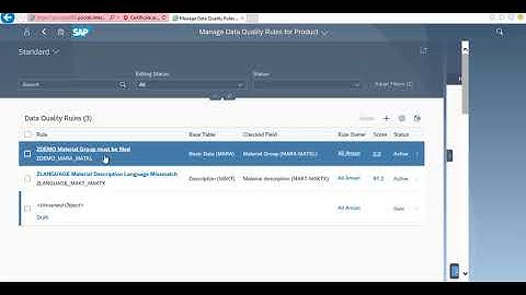 SAP MDG Master Data Quality Management with S/4HANA 1809