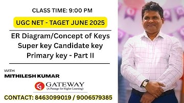 UGC NET JUNE 2025 COMPUTER SCIENCE:  Functional Dependency  & Concept of Keys  |  MITHILESH KUMAR