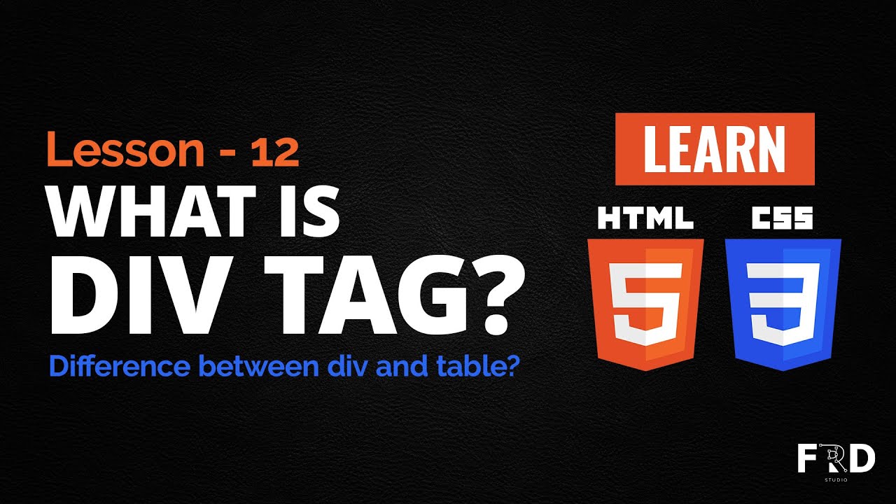 12 div 3. Html CSS Lesson 1 yt Video thumbnail.