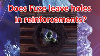 Does Fuze's cluster charge leave a hole in reinforced walls?