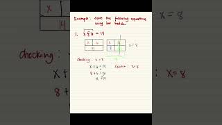 Solving Equations Using Bar Models #maths #math7 #barmodels