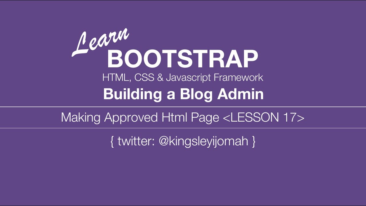 Bootstrap 3 Tutorials [COMPLETE] - Building a blog admin video tut for ...