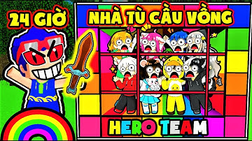 PHONG CẬN THỬ THÁCH 24 GIỜ VƯỢT NGỤC NHÀ TÙ MÀU CẦU VÒNG TRONG MINI WORLD 😂 HERO TEAM YANDERE