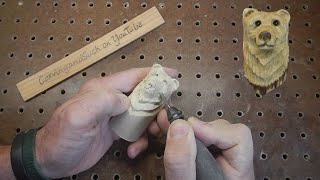 Little Bear Head Power Carving Step by Step With Kutzall-Dremel-Foredom