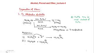 Alcohol, Phenol and Ether: Lecture 4