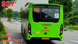 (UTR22 Joyride Part 2)(SMRT) BYD BC12A04 Zhuhai Guangtong (SG3259P) on Service 927