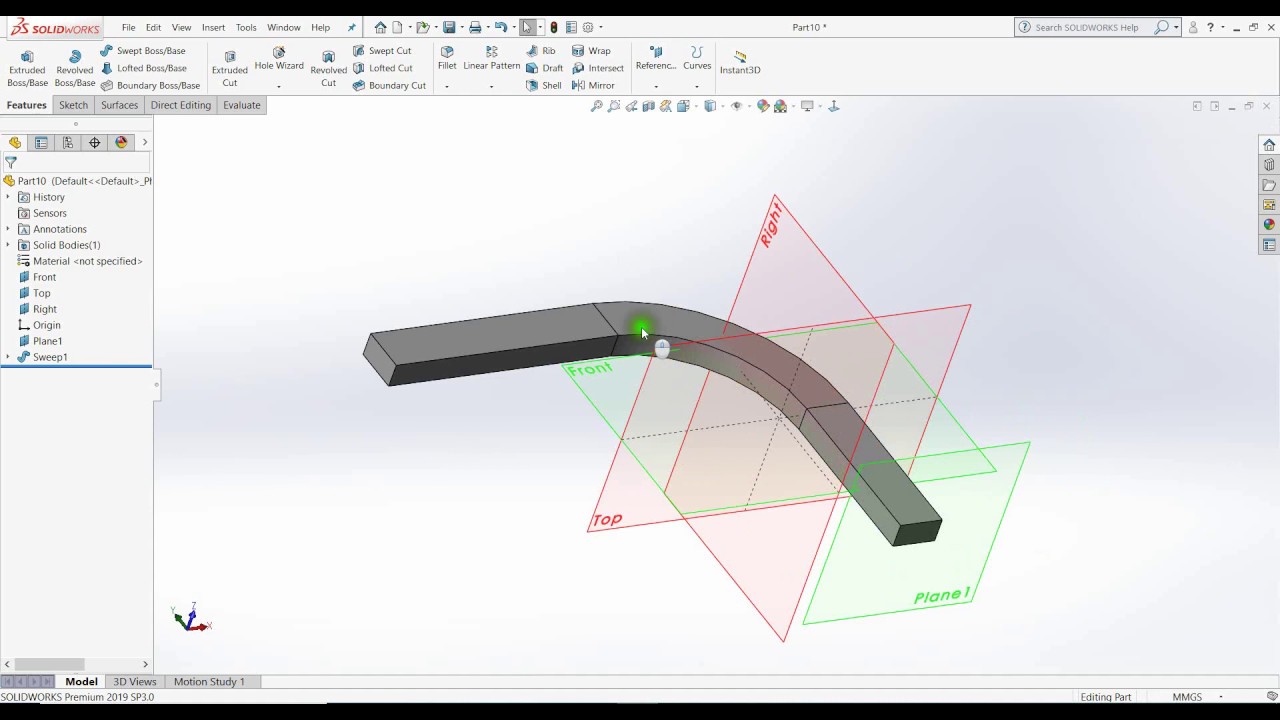 SOLIDWORKS BASIC TUTORIAL IN HINDI SWEPT BOSS#12 - YouTube