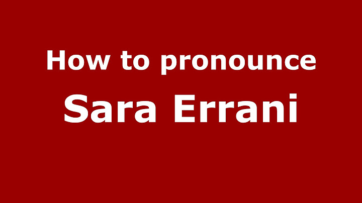 How to pronounce Sara Errani (Italian/Italy)  - PronounceNames.com