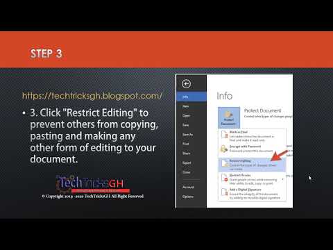 Video: How To Protect A Word Document From Copying