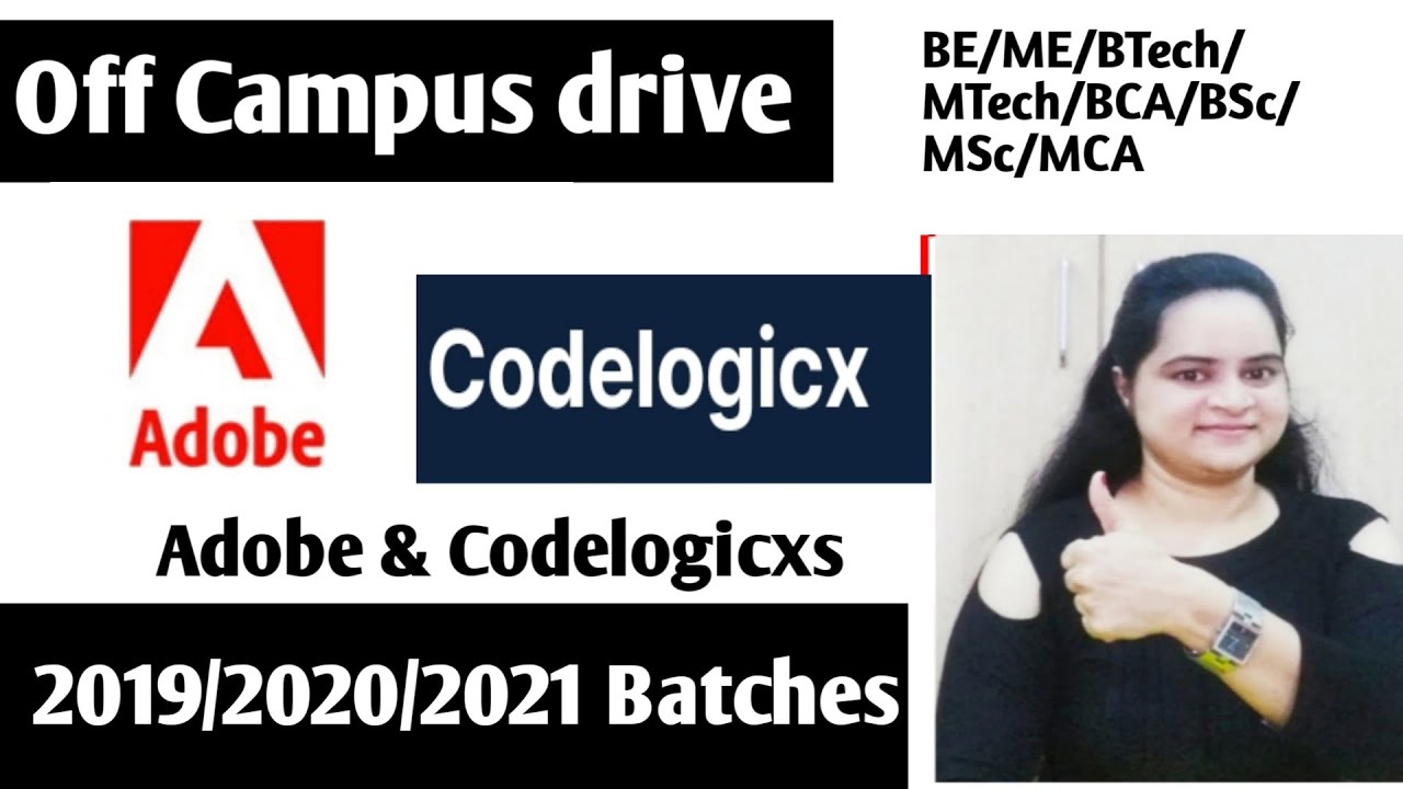 Latest off campus drive 2021 | 2020 | Adobe Recruitment | Codelogicx | Software Engineer