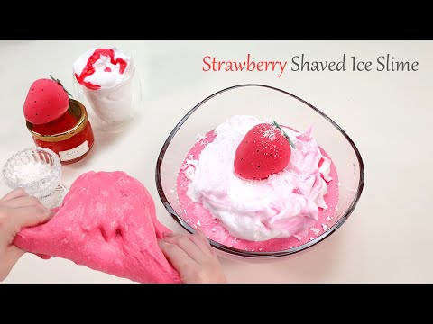 ?STRAWBERRY SHAVED ICE SLIME ASMR  |  ?イチゴかき氷スライムASMR | 音フェチ | HI REMY イチゴスライム