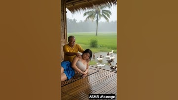 Thumbnail of ASMR Rain Massage in Bamboo Hut | Relaxing Village Massage & Nature Sounds #asmrmassage  #massage