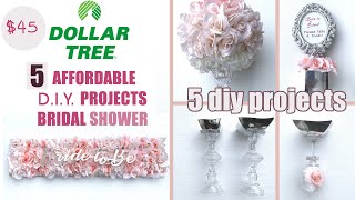 5 DIY Dollar Tree Bridal Shower Party Decor Ideas Projects