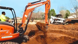 REAL Tractor Video (for kids) Digging a GIANT HOLE