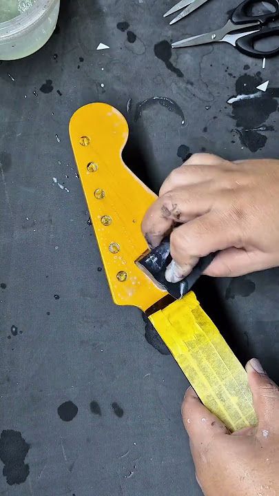 Bikin Glowing Neck Gitar #fender #stratocaster #guitar #repaint #bengkelgitar