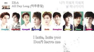 Vignette de la vidéo "ZE:A - All Day Long 하루종일 Color Coded Lyrics (ENG/HAN)"