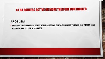 OpenStack L3 HA - multiple agents are active at the same time