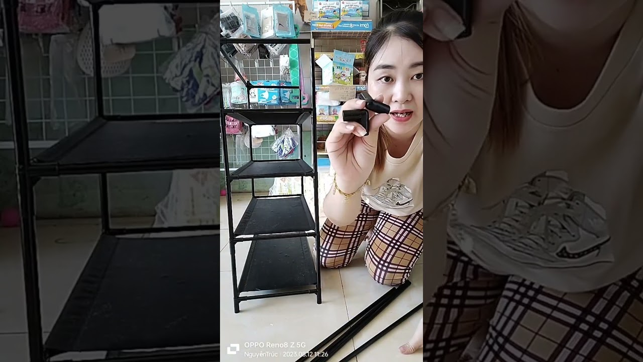 hứớng dẫn lắp ráp kệ để dép 4 tầng có móc treo đồ