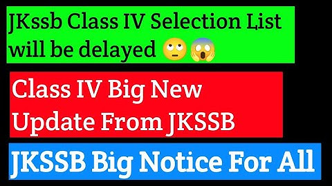 JKssb Class IV Big News|Most Important Update For All|Prefrence Link Updated #jkssb #davoodraja