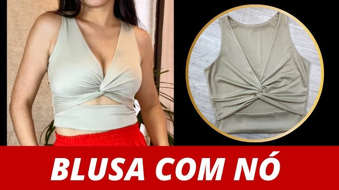 Cropped com Abertura, Blusa Feminina Bras Nunca Usado 96420598