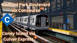(C) to Coney Island via Culver Express from Bedford Park Boulevard via Concourse