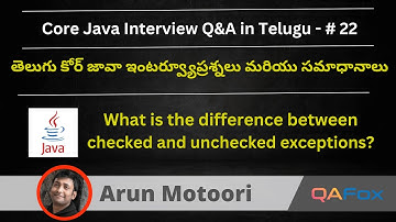 Difference between checked and unchecked exceptions in Java (Core Java Interview Q&A in Telugu #22)